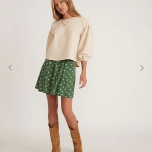 Marine Layer Bonnie Mini Skirt in Green Modern Ditsy